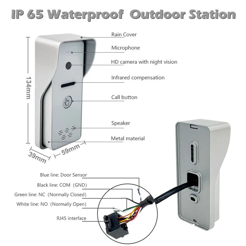 Sistema de intercomunicación de vídeo Digital IP de fábrica para el hogar, timbre de vídeo inteligente con teléfono de puerta con cable, 1080P