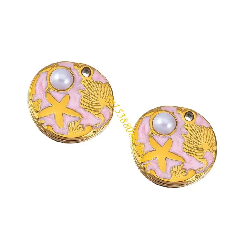 Sea Inspire Leaf Charm مجوهرات من الفولاذ المقاوم للصدأ صنع 2 قطعة 066C