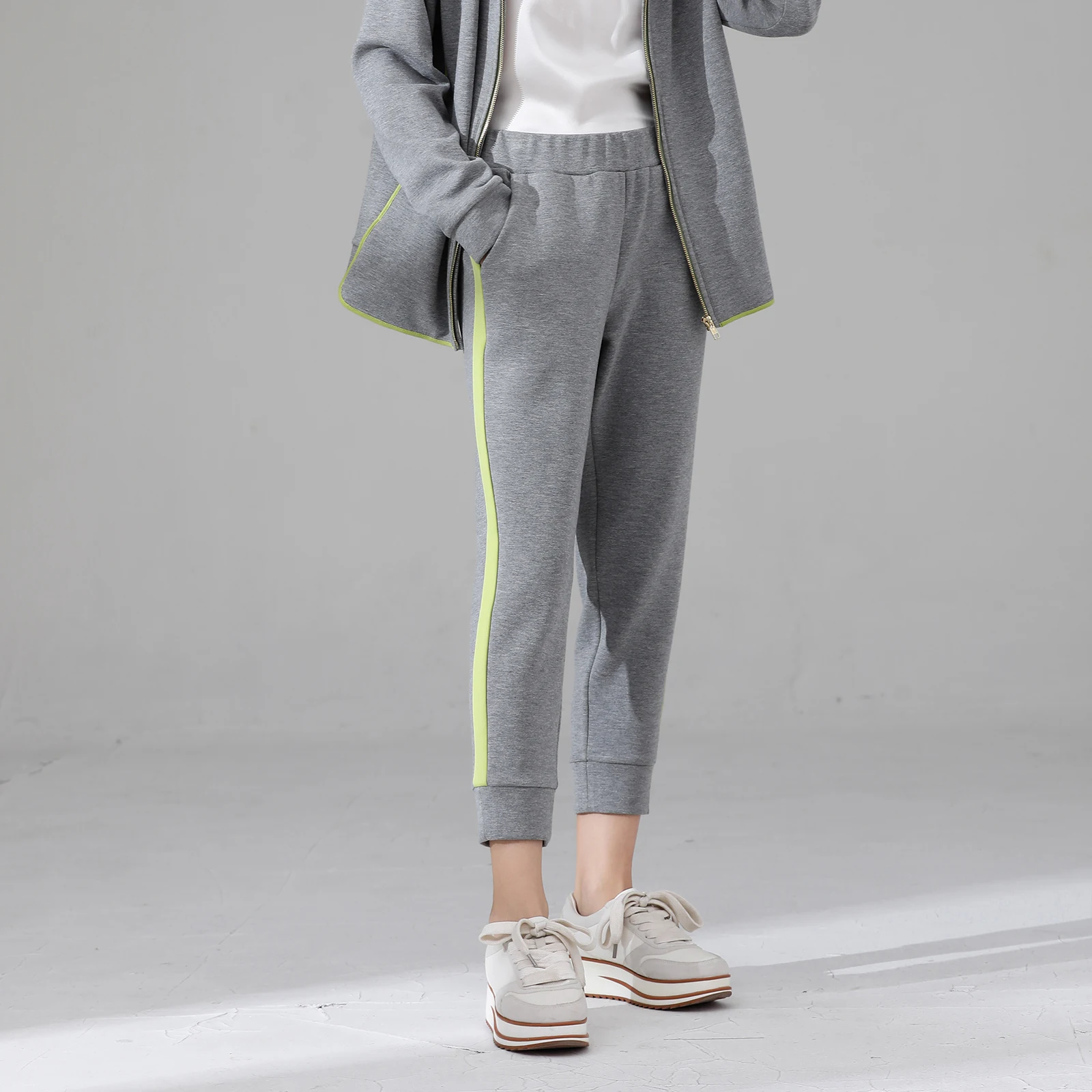 

Цвет Blo Воздушный слой Конус Spor Повседневные брюки Женские универсальные l Талия Гель Волокно Полиэстер Спандекс Смесь Весна 2023