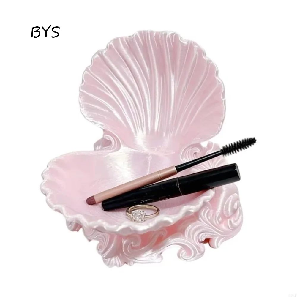 3D Printed Shell Jewelry Tray Ocean Wave Base Three-dimensional Carving Jewelry Holder Space Saving Multi-Purpose