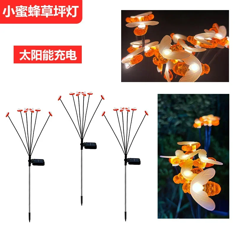 

Солнечная уличная лампа для газона в виде пчелы, гирлянда с полным небом и звездой, декоративный светильник, атмосферный светильник, вставка для земли, водонепроницаемый 6