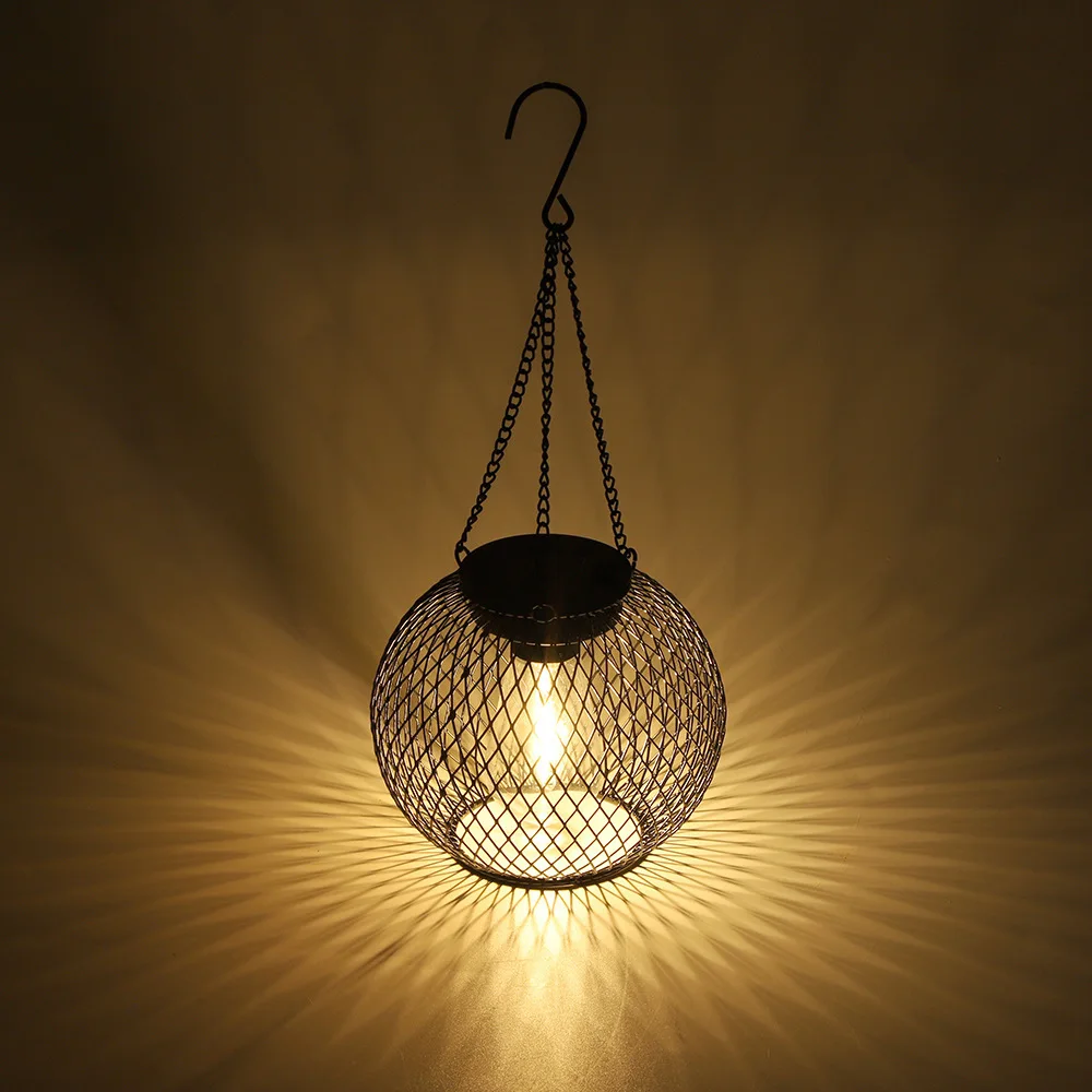 

Outdoor Solar Lanterns Iron Pendant Retro Ortiny Upgraded Solar Light for Outside Decorative Hanging Lights Waterproof IP65 Lamp