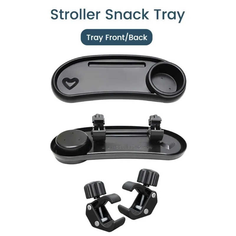 3-in-1 Universal Stroller Snack Tray Adjustable Cup Holder Phone Slot Compatible with  Most Strollers Multifunctional Travel