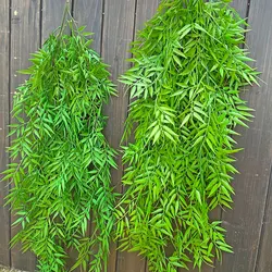 80-105cm Artificial Hanging Plants Tropical Bamboo leaf Vines Fake Grass Vine Plastic Willow leaves Wall For Garden Home Decor