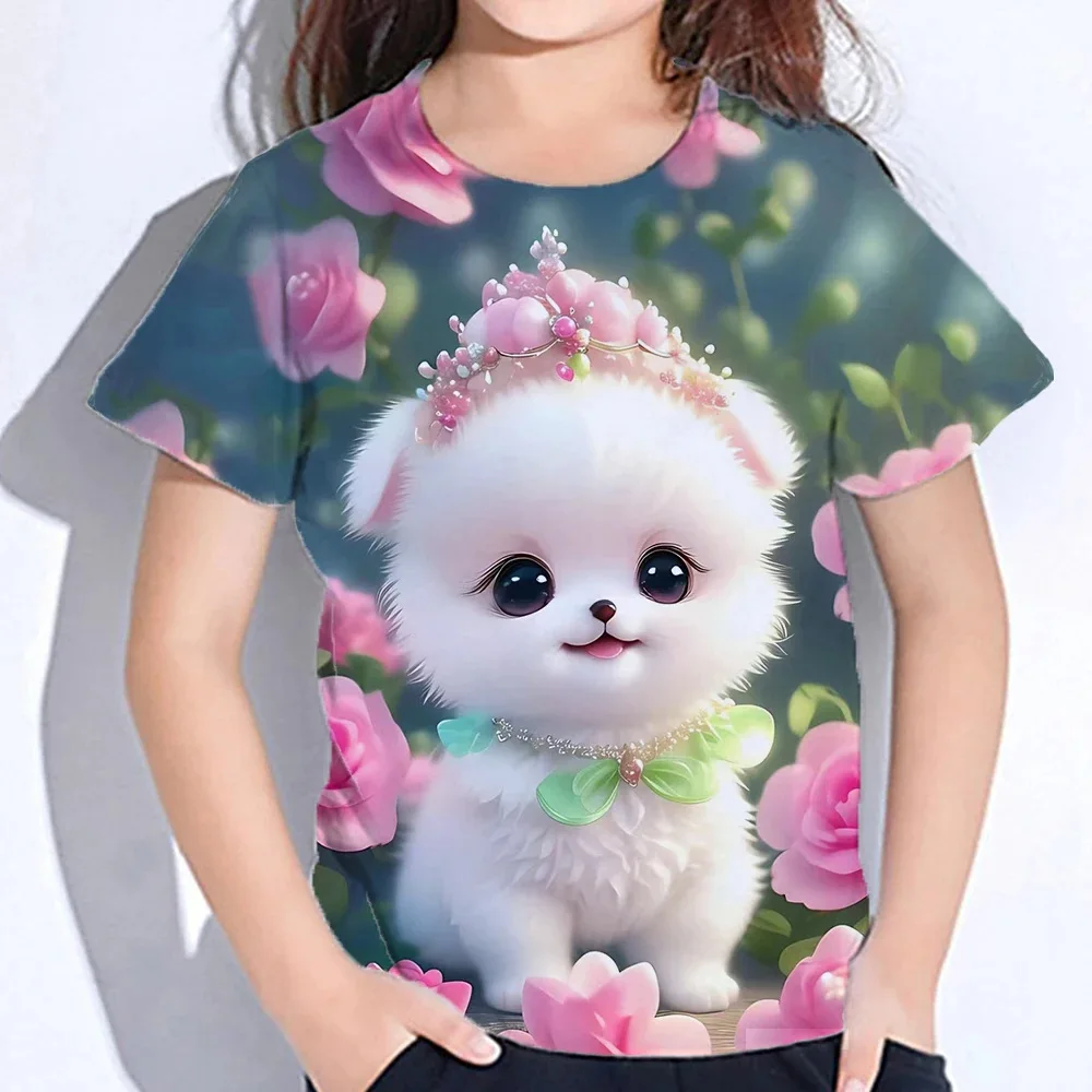 

Children's Hot Selling Quick Drying Short Sleeved T-shirt, 3D Cartoon Printed Outdoor Sports Round Neck Top, Holiday Gift