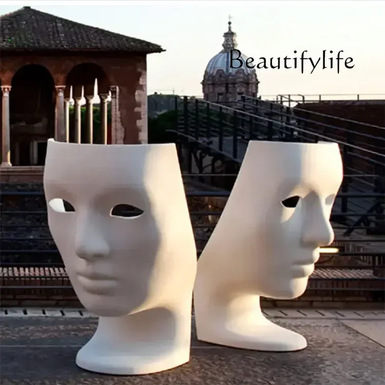 JB MCreative FRP Face Stool Heterosexual Leisure Chair Art Museum Single Shopping Mall Decorative Ornament