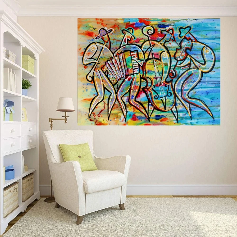 Modern Jewish Art Abstract Oil Painting on Canvas Hand Painted for Home Wall Decoration No Framed