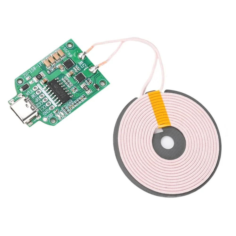 15W Wireless Charging Module Designed for Automotive Environments with Digital Display and 5V 9V 12V Input Support