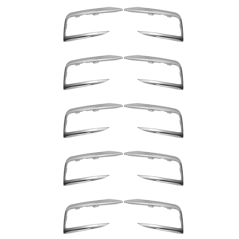 5Pair Car Chrome Front Bumper Lower Grille Trim Strips Fog Light Cover Trim Replacement For SAIC ROEWE I5