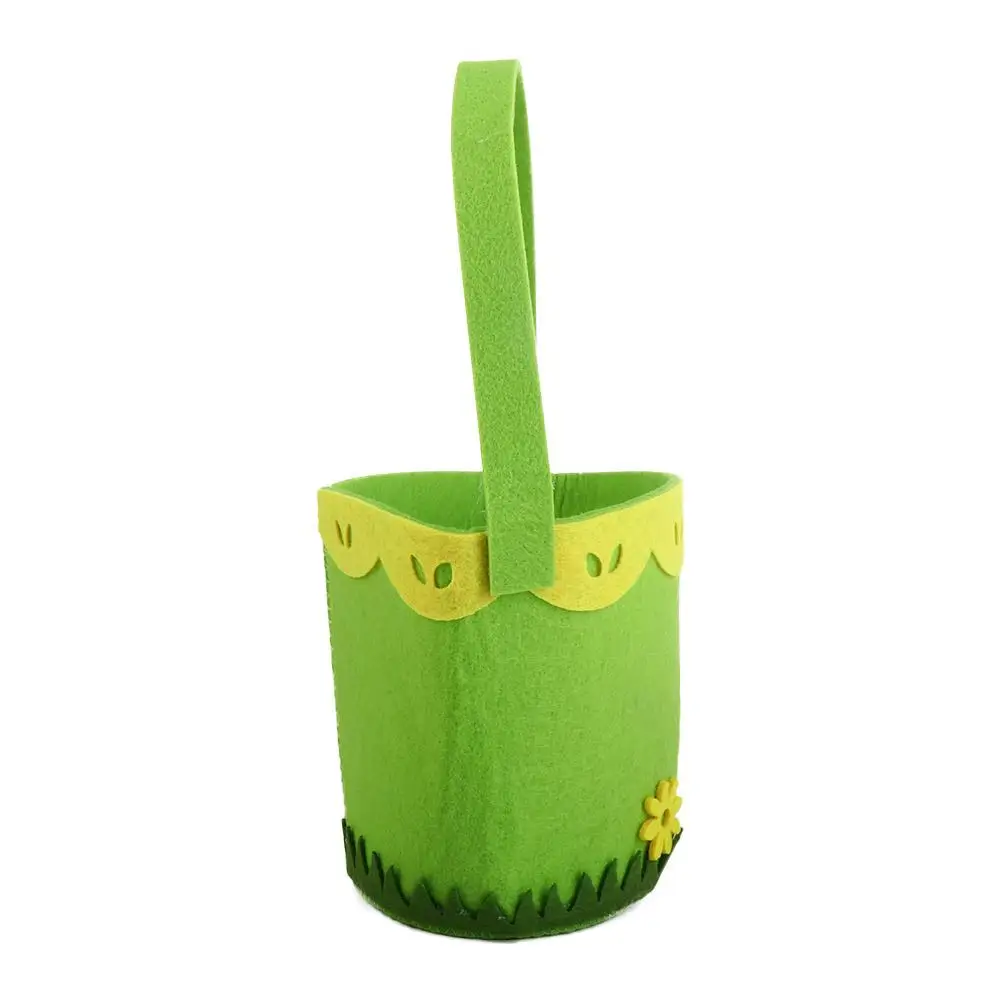 Portable For Children Kids Candy Egg Buckets With Handle Non-woven Bag Ornament Easter Egg Bag Candy Bag Tote Bag Gift Pouch