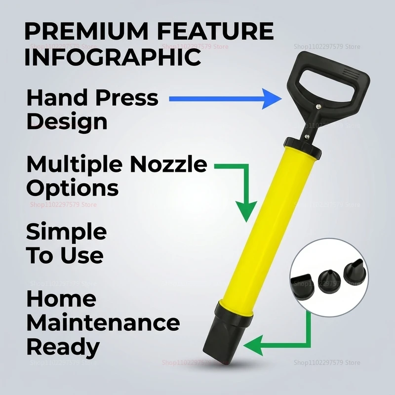 Heavy Duty Caulking Gun Mortar Grouting Applicator Tool with 4 Nozzles for Brick Masonry Cement Lime Pointing Construction