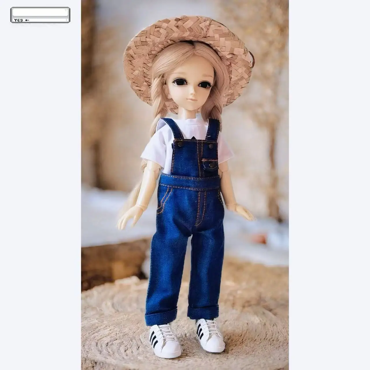 

BJD DOLL Blue Suspender Pants Overalls Trousers Clothing For 1/6 YOSD 1/3 SD10 24" 1/4 17" Tall BJD doll MSD DK DZ AOD DD Doll