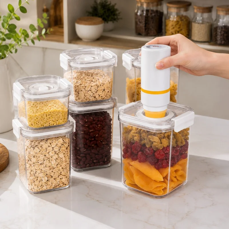 Plastic Vacuum Sealed Container Sealed Cans of Coffee Beans Electric Manual Vacuum Tank Moisture-proof Sealed Tank