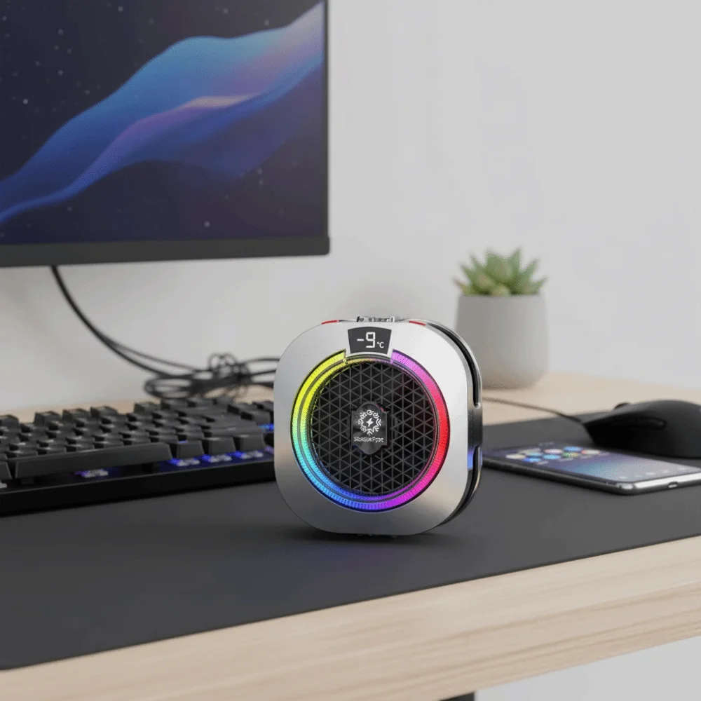 High-Power Mobile Phone Cooler Digital Display RGB Light AI Intelligent Temperature Control Ice Cooling Strong Cooling
