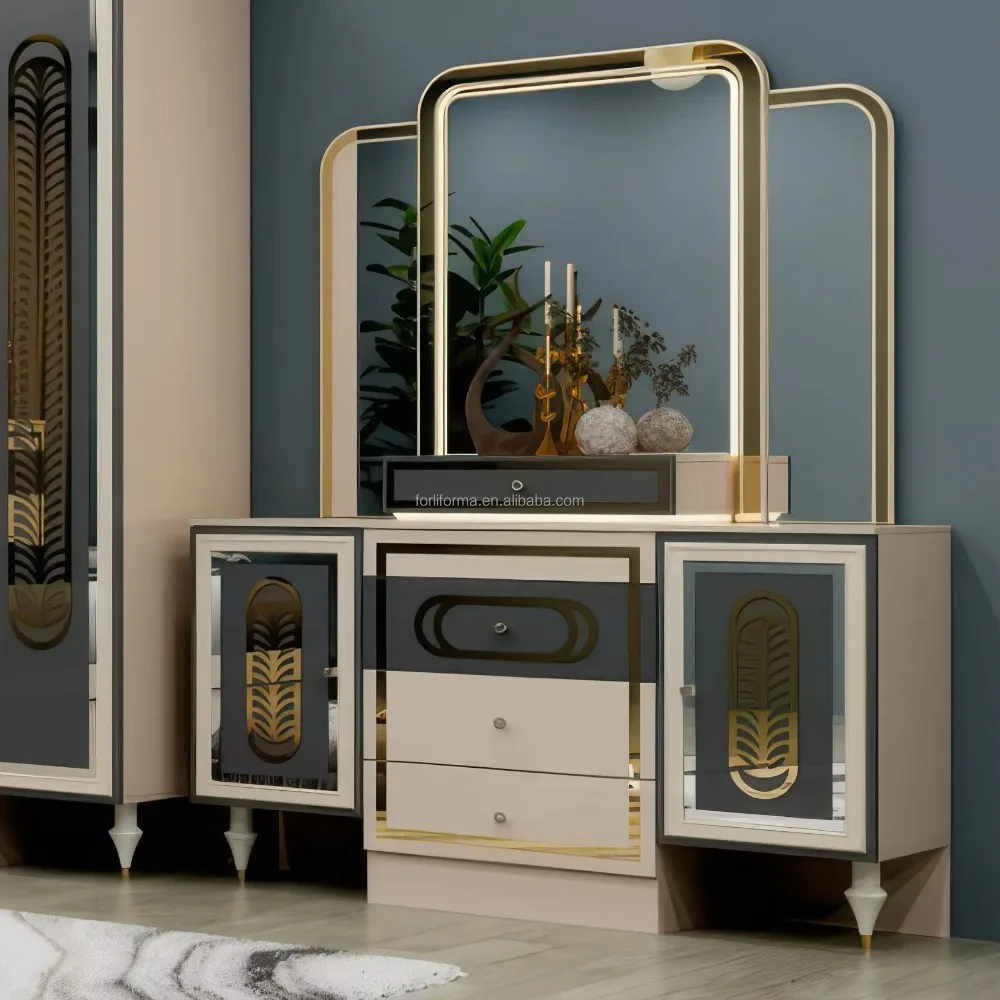 طقم غرفة نوم خشبية حديثة فاخرة مخصصة سرير قابل للتمديد بحجم كينغ/كوين مع تخزين لأثاث غرف نوم الفندق المنزلي