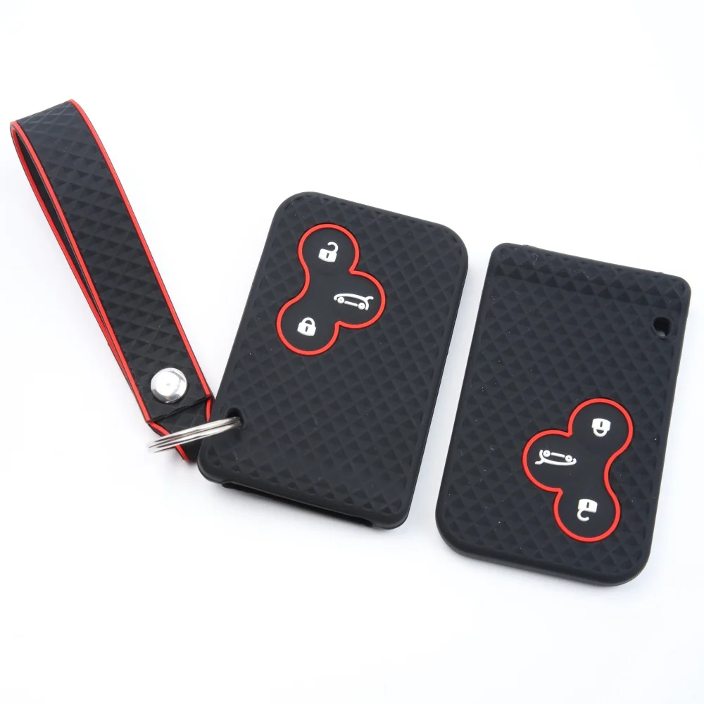 New Silicone Car Remote Key Case Cap Cover Shell Keychian Fob Holder for Renault Scenic Clio Logan Megane 2 3 Koleos Accessories