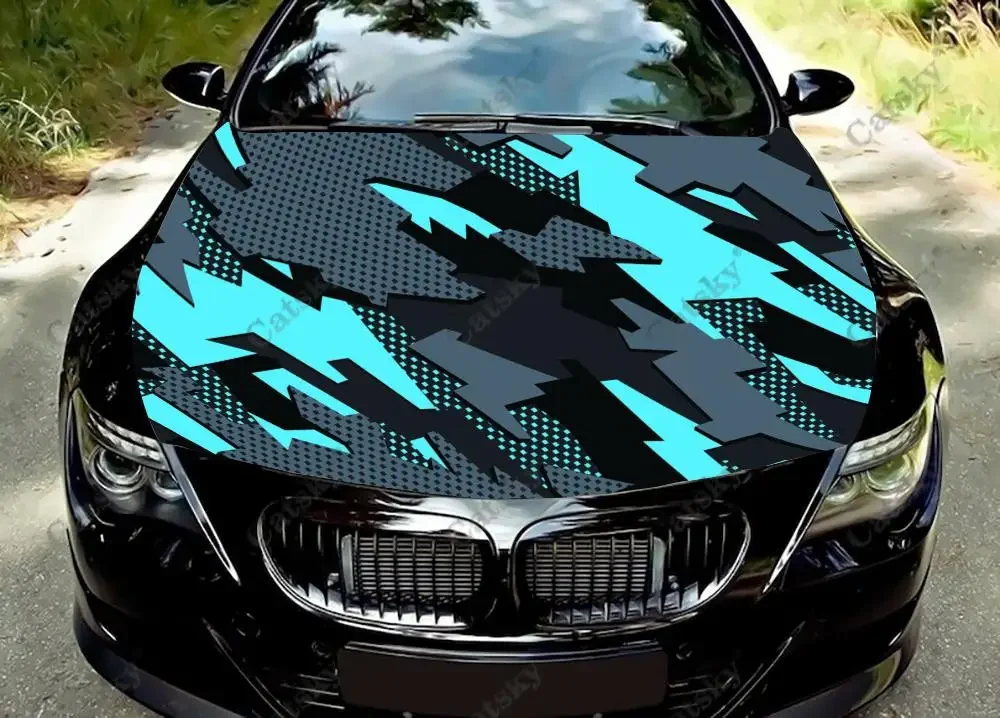 Irregular Arrow Line Car Hood Vinyl Sticker Wrap Film Engine Cover Decal Universal Size Auto Accessories Protect Decoration Film