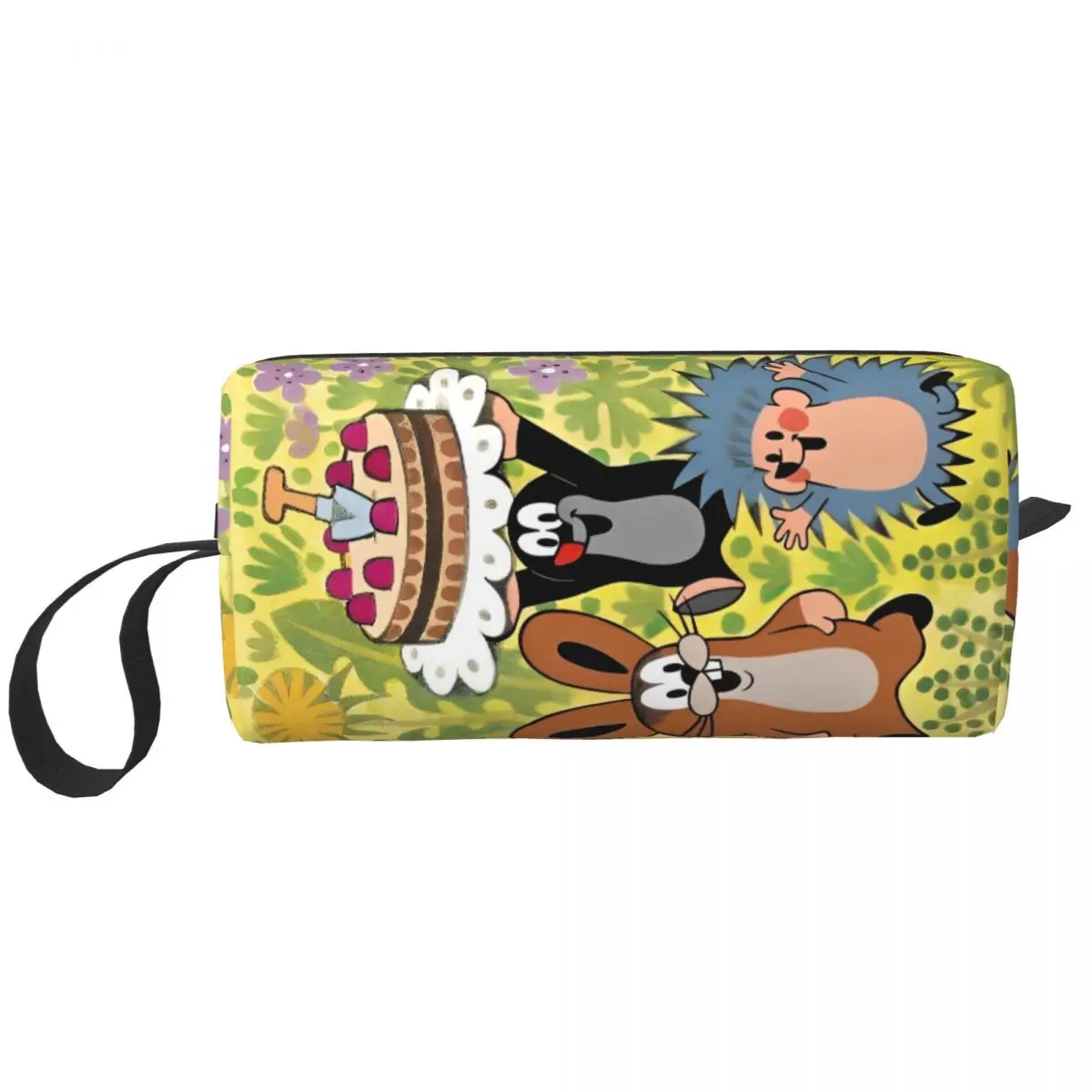 The Little Mole Cake Makeup Bags Cartoon Friends Together Large Capacity Cosmetic Bag Stylish Travel Pouch for Purse Storage