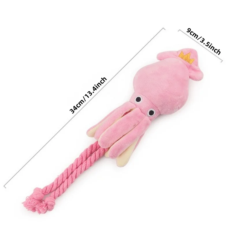 Supet Pet Octopus Plush Rope Toy Is Bite-resistant, Fun and Interactive, Suitable for Indoor and Outdoor Use