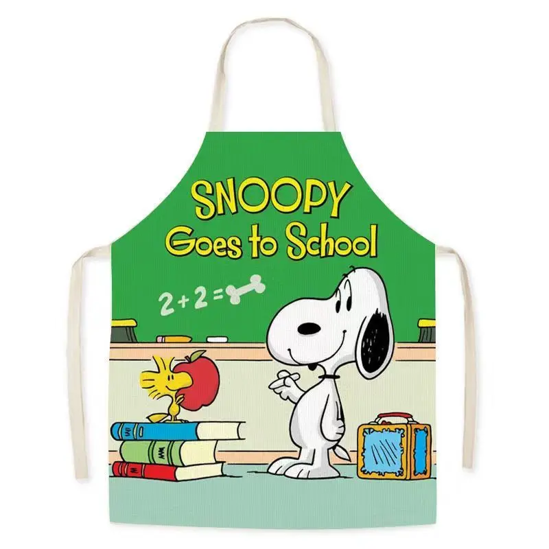 Snoopy Apron Child Kawaii Kitchen Clothes Water Proof Aldult Household Use Draw Cooking Overclothes Student Pinafore Pinny Gift