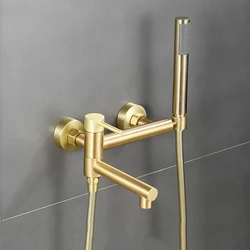 Brass Bathroom Shower Set Bathtub Faucet Handheld Shower Head Set Simple Multi-functional Shower Faucet Hot And Cold Mixed Tap