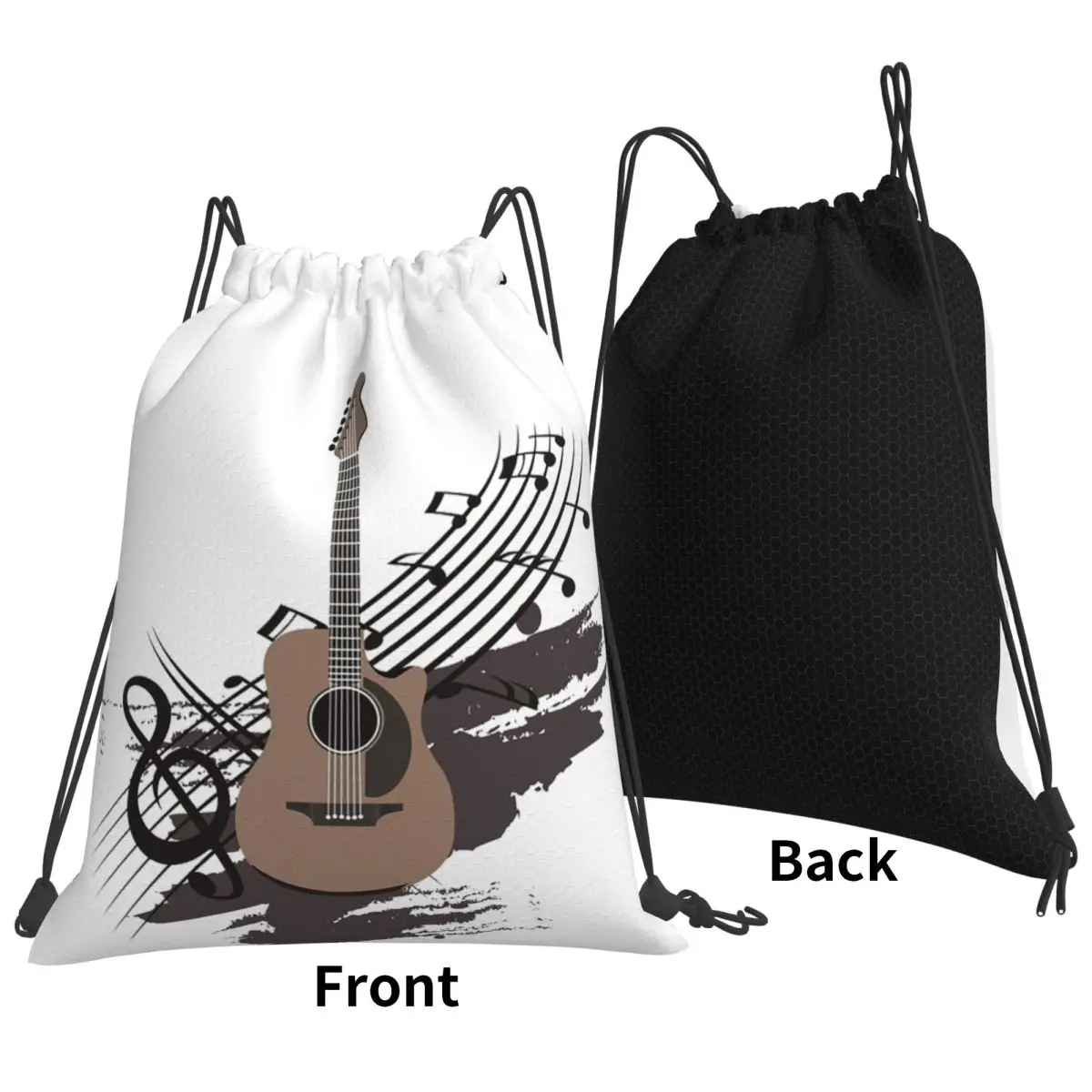 Acoustic Guitar Lovers Backpacks Multi-function Portable Drawstring Bags Sports Bag Book Bags For Travel School