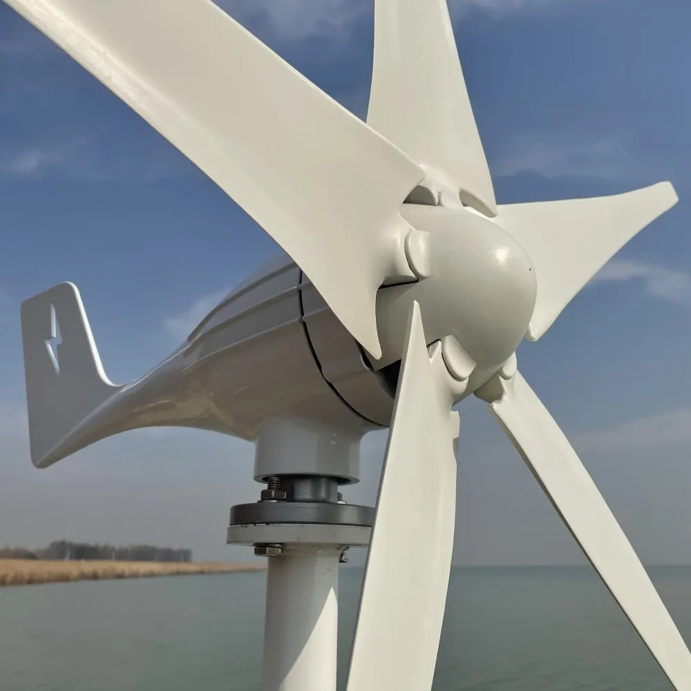 

600w Efficiency Horizontal Wind Turbine Generator Fit For Street Lamps Free Energy Windmill With Controller Homeuse