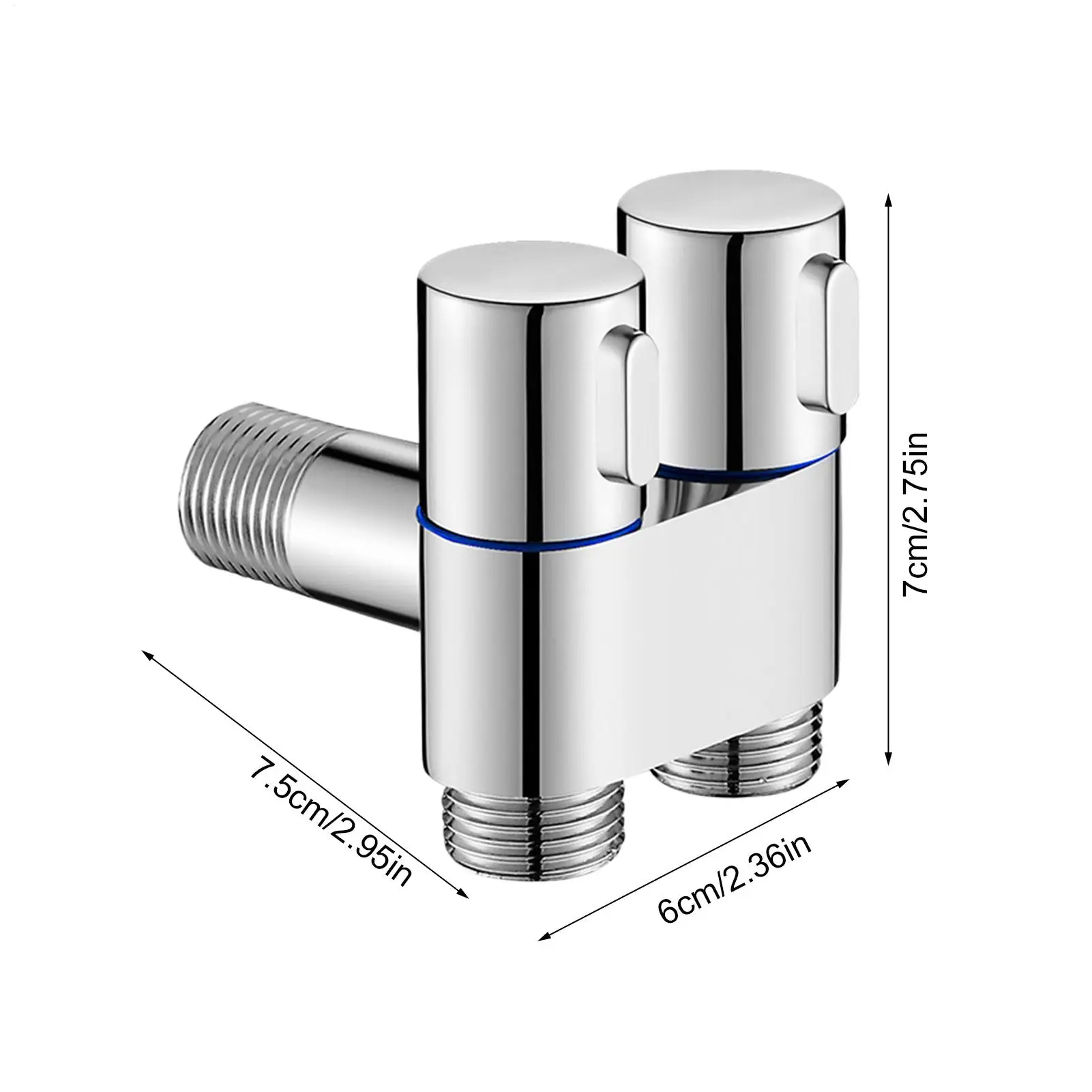 2 Way Water Valve For Shower Multi-functional Zinc Alloy Outlet 2-Way Filling Angle Valve Wall Mount For Bathroom Toilet Dirt view 6