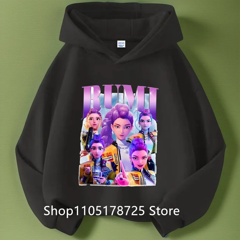 2026 KPop شيطان الصيادين Huntrix هوديي طفل الفتيات الفتيان موضة البلوز Harajuku كم طويل البلوز الاطفال جديد الكرتون القمم #4