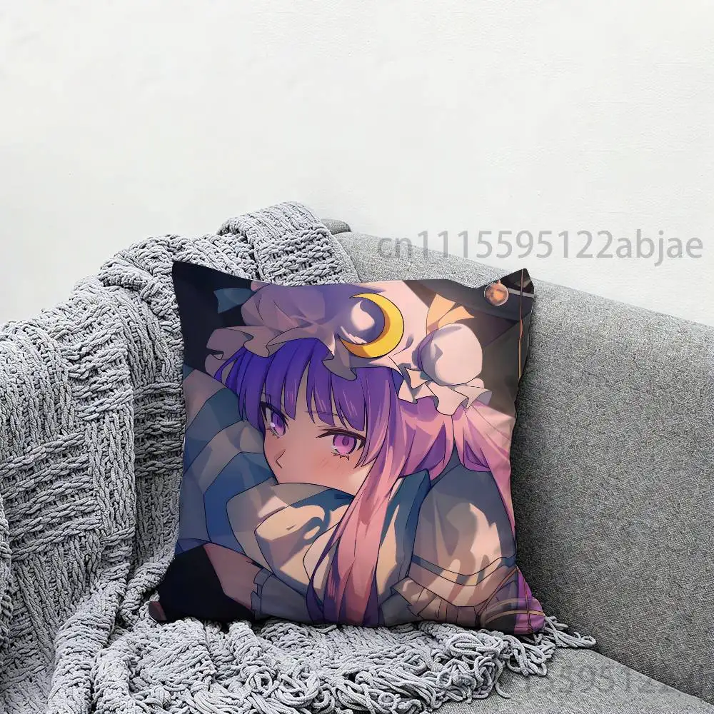 P-Patchouli Knowledge T-Touhou Lostword Throw Pillow Case Decoration Bed Custom Square Pillowcase Pad Cover