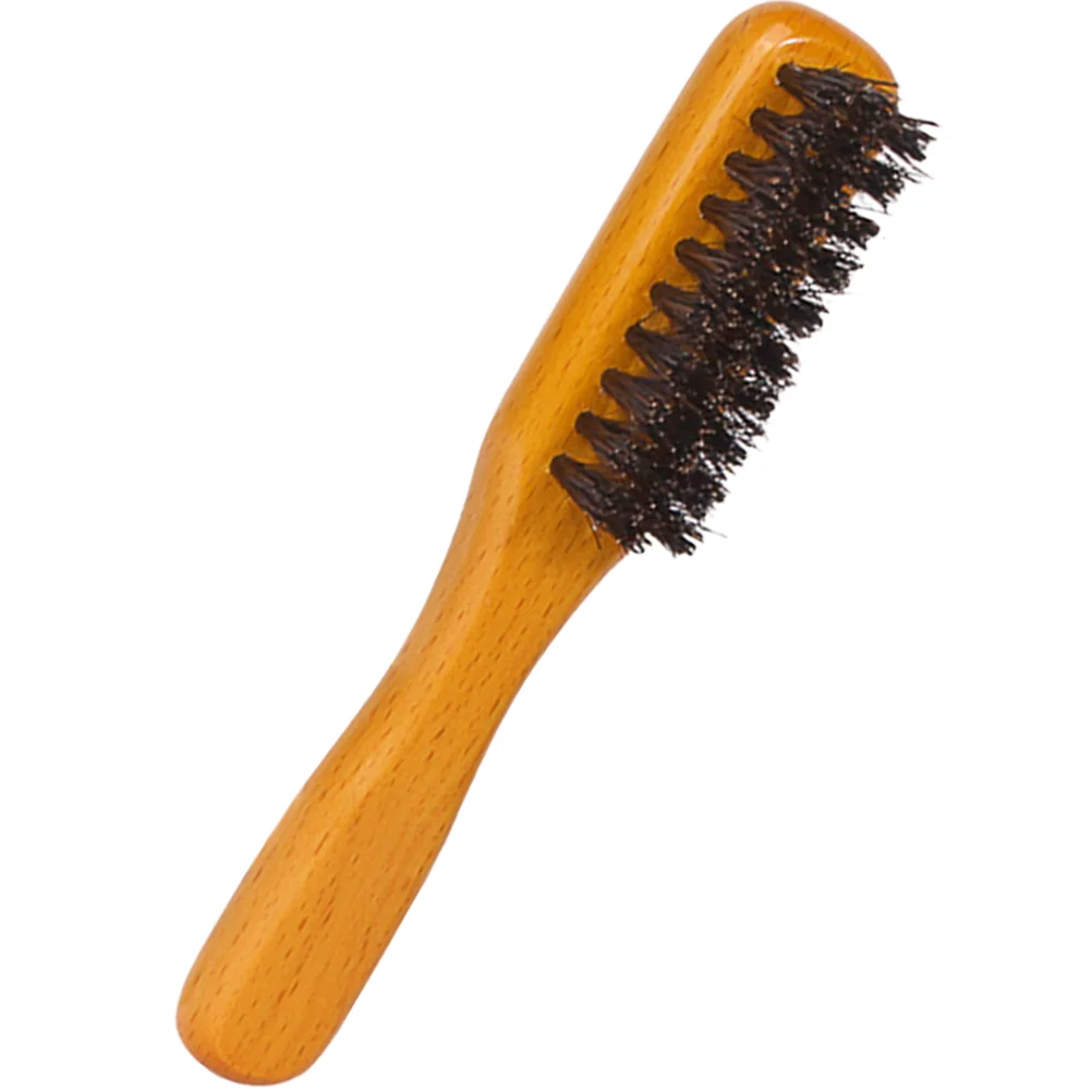 Men Beard Brush Wooden Handle Bristle Beard Cleaning Brush for Men's Facial Hair Grooming and Shaping