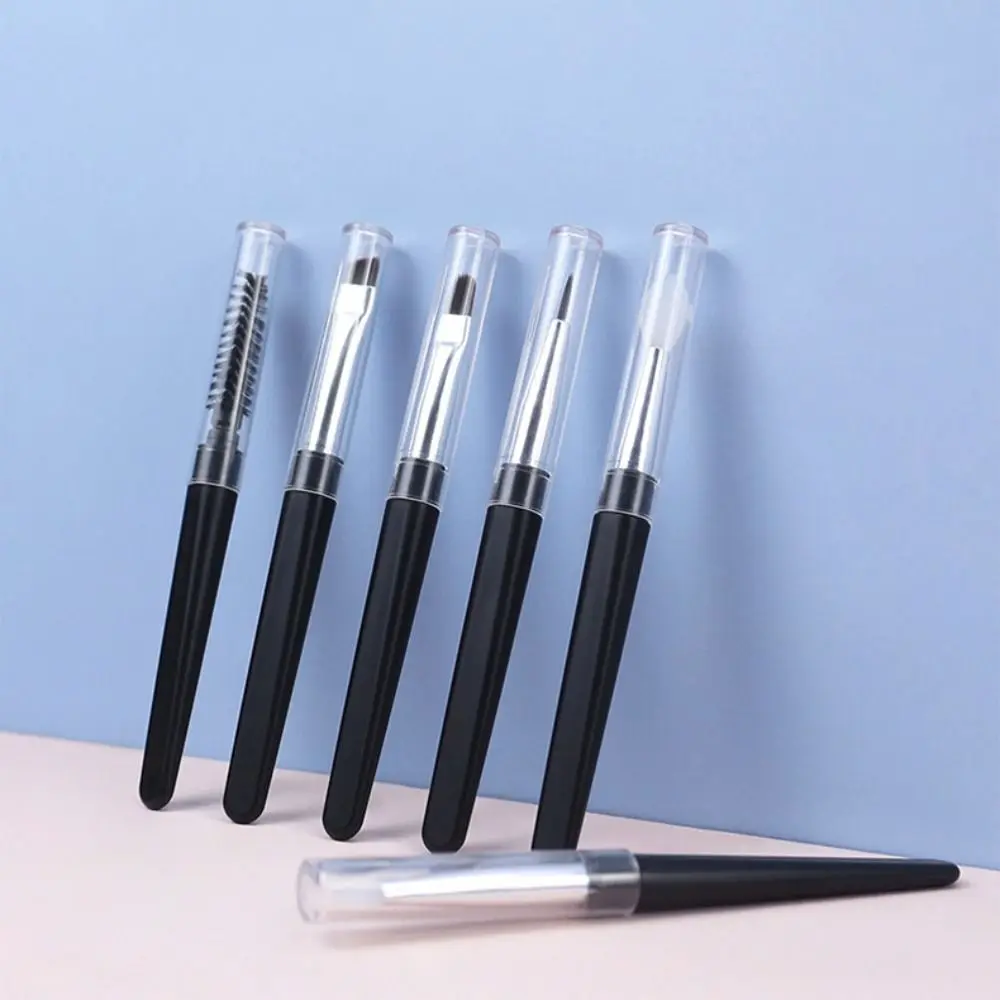 Transparent with Dust Cover Spiral Tower Shape Eyeliner Brush Eyebrows Eyelashes Brush Lip Brush Makeup Tool