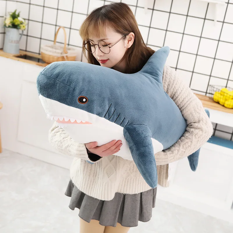 Hot Huggable Big Size Shark Plush Toy Soft Stuffed speelgoed Animal Reading Pillow for Birthday Gifts Cushion Gift For Children