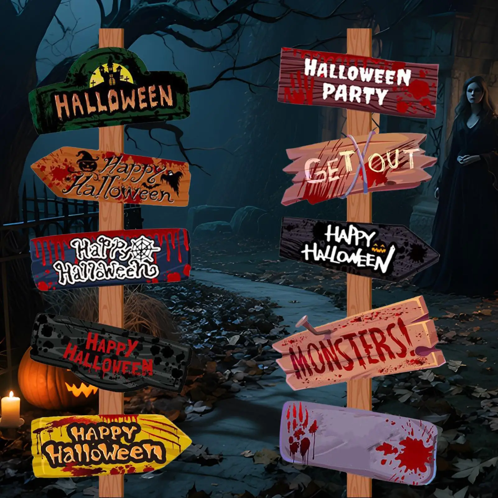 

Новый декор для вечеринки в честь Хэллоуина, знак приветствия, страшная тематика, уличные вывески для двора, декор для вечеринки в честь Хэллоуина, домашний декор для сада