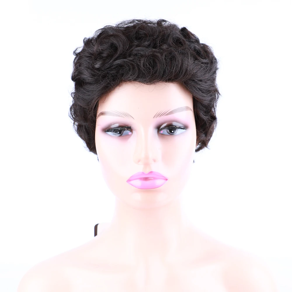 

Pixie Cut Wig Human Hair Short Curly Human Hair Wigs For Black Women Cheap Human Hair Wig Full Machine Nutural Curly Wig