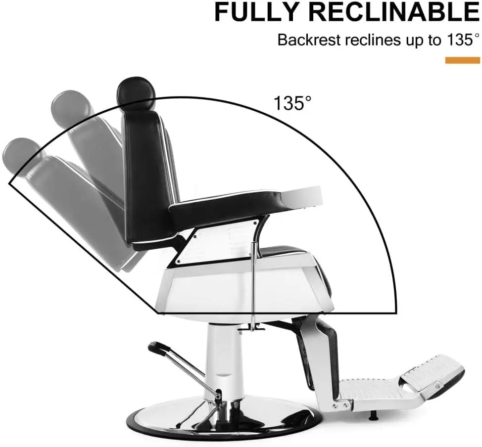 Artist Hand Barber Chair Barbershop Hydraulic Recline Salon Chair for Hair Stylist Tattoo Chair Black