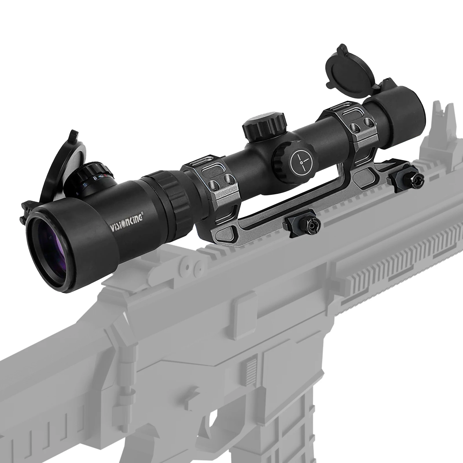 Imagem -05 - Visionking-caça Riflescope Grande Angular 1.255x26 Tático Iluminado Airsoft Ar15 M16 Sniper Visão Óptica Para. 17-.223 30 mm