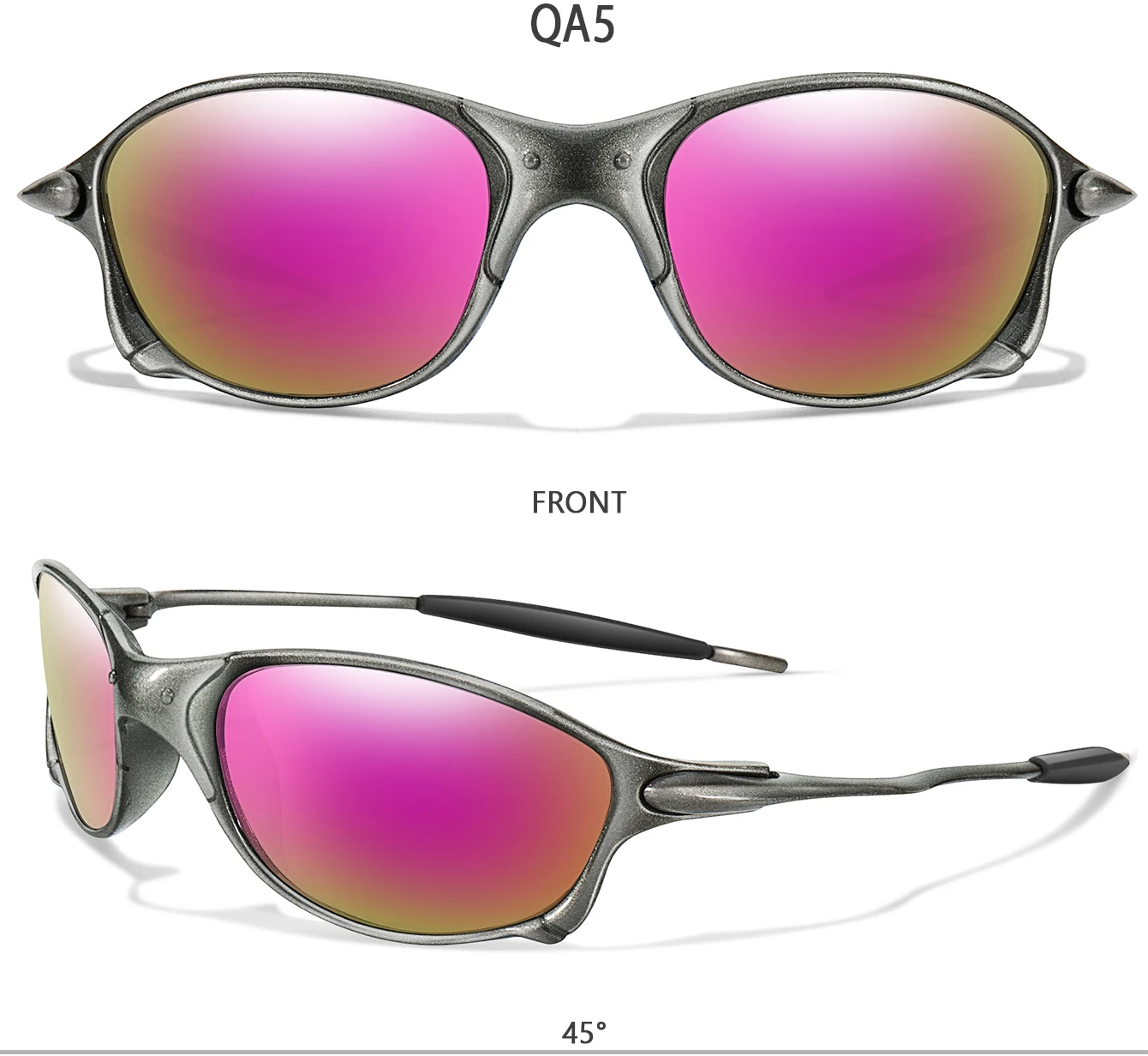 Trendige Fahrrad-Sonnenbrille für Männer und Frauen, Metallschirme mit UV-Schutz für Outdoor-Sportarten, Laufen, Wandern, Fahren, Reisen – Detail 8