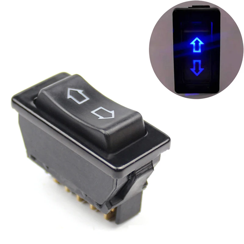 

Universal 12V 20A 2 Way Momentary Electric Window Aerial Up Down Rocker Switch Car Aerial Push Fit