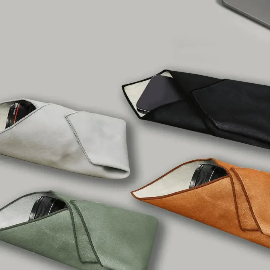 Folding Cloth Self-Adhesive Camera Storage Bag: Plush, Anti-Scratch Photography Camera Protective Wrap with Soft Wrapping Cloth image 5