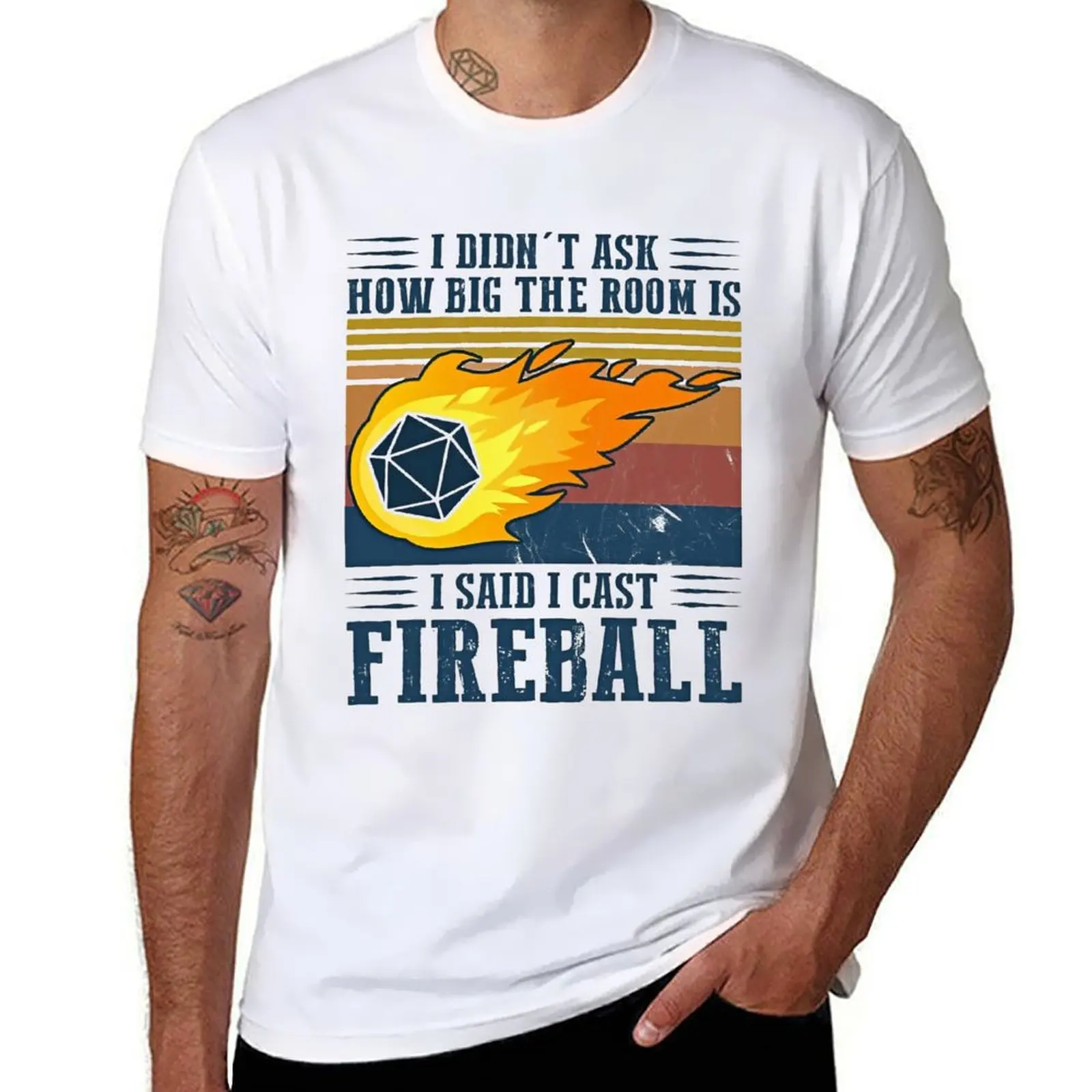 

I Didn't Ask How Big The Room Is I Said I Cast Fireball Vintage Retro T-Shirt cotton tshirt 100% T-Shirt