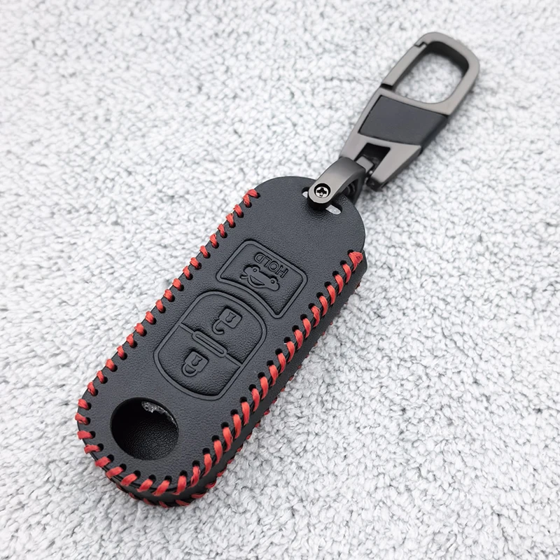Leather Car Remote Key Cover for Mazda 2 3 6 Atenza Axela Demio CX-5 CX5 CX-3 CX7 CX-9 2015 2016 2017 2018 2019 Case Holder Fob view 4