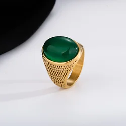 ZY Classic Men's High Quality 316LStainless Steel Onyx Rings Trend Jewelry