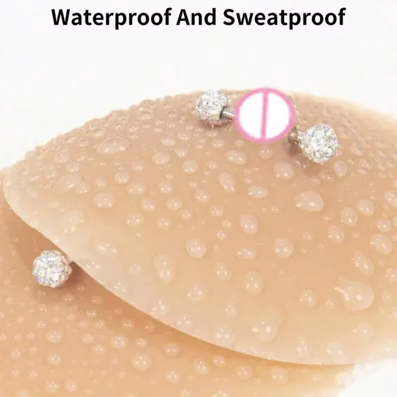 Tornova Solid State Rubber Nipple Patch Invisible and Traceless Solid Chest Patch Women's Sexy Breast Patch Nipple Decoration - Image 4