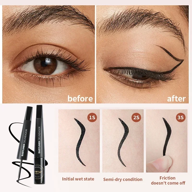 Eyeliner liquide ultra fin, résistant à l'eau, résistant à la transpiration, durable, séchage rapide, crayon pour les yeux, maquillage, cosmétiques, noir, marron, 256