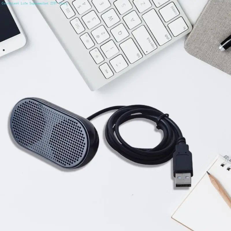 USB Speaker Portable Loudspeaker Powered Stereo Multimedia Speaker for Notebook Laptop PC(Black)