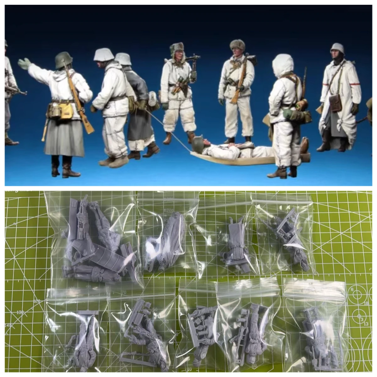 High Quality 1:35 Die-casting Resin Model Kit for Soviet Soldiers in Winter Scene with 10 People Unpainted