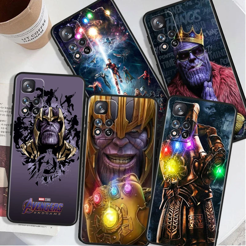 Hero Marvel Cool Thanos For Xiaomi Redmi Note 12 11T 11E 11S 10T 10S Pro Plus Max Lite Black Soft Phone Case