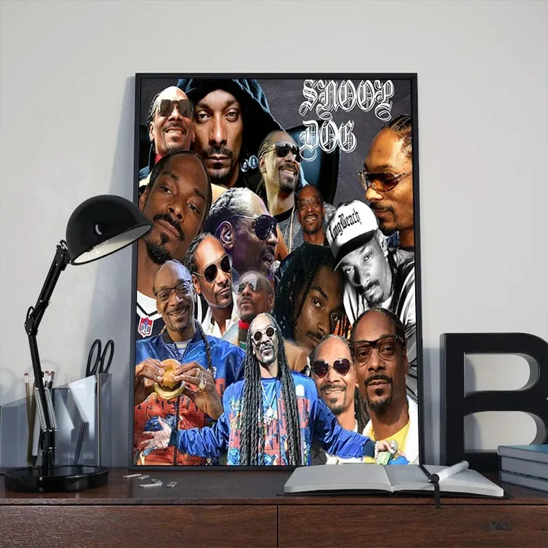 Gangster Rap Music Singer Canvas Painting Snoop Dogg Hip Hop Rapper Poster Black and White Wall Art Print Pictures Home Decor