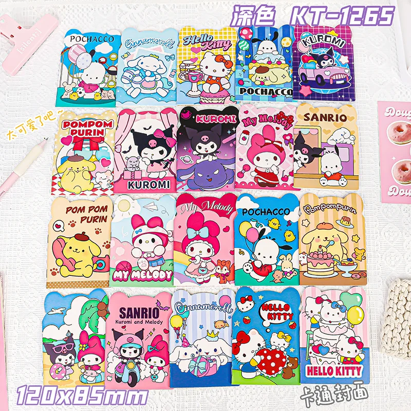 20pcs/Set Mixed Cartoon Sanrio Characters Mini Notebook Multi-Style Mixing Melody Hello Kitty Kindergarten Small Gift